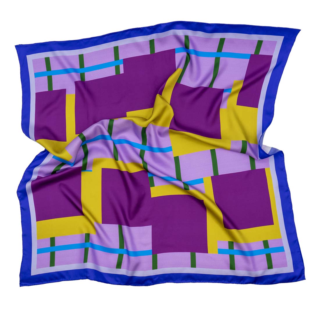 Purple Bloc Party Silk Twill Scarf
