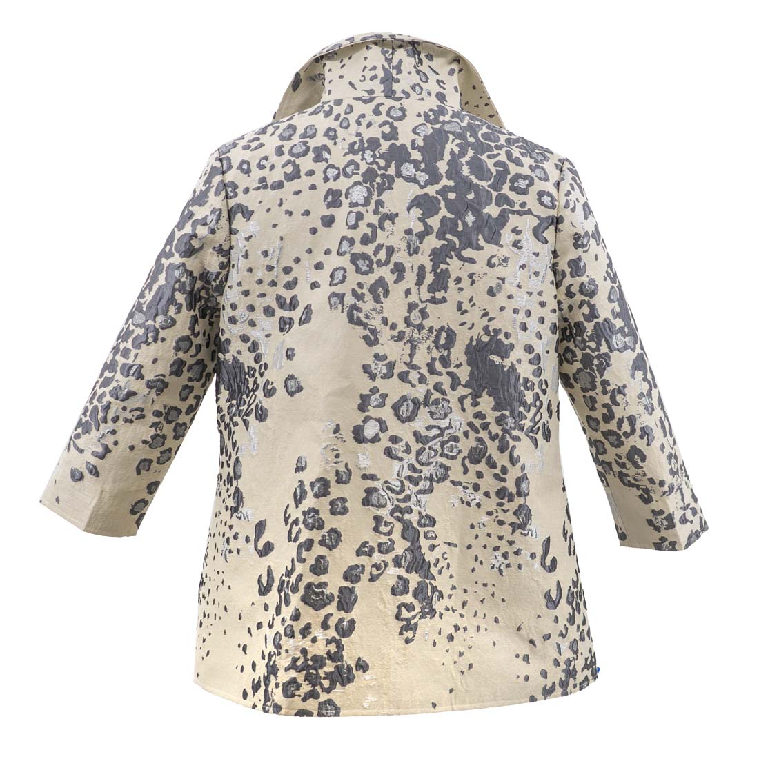 Silver &amp; Beige Leopard Print Swing Coat