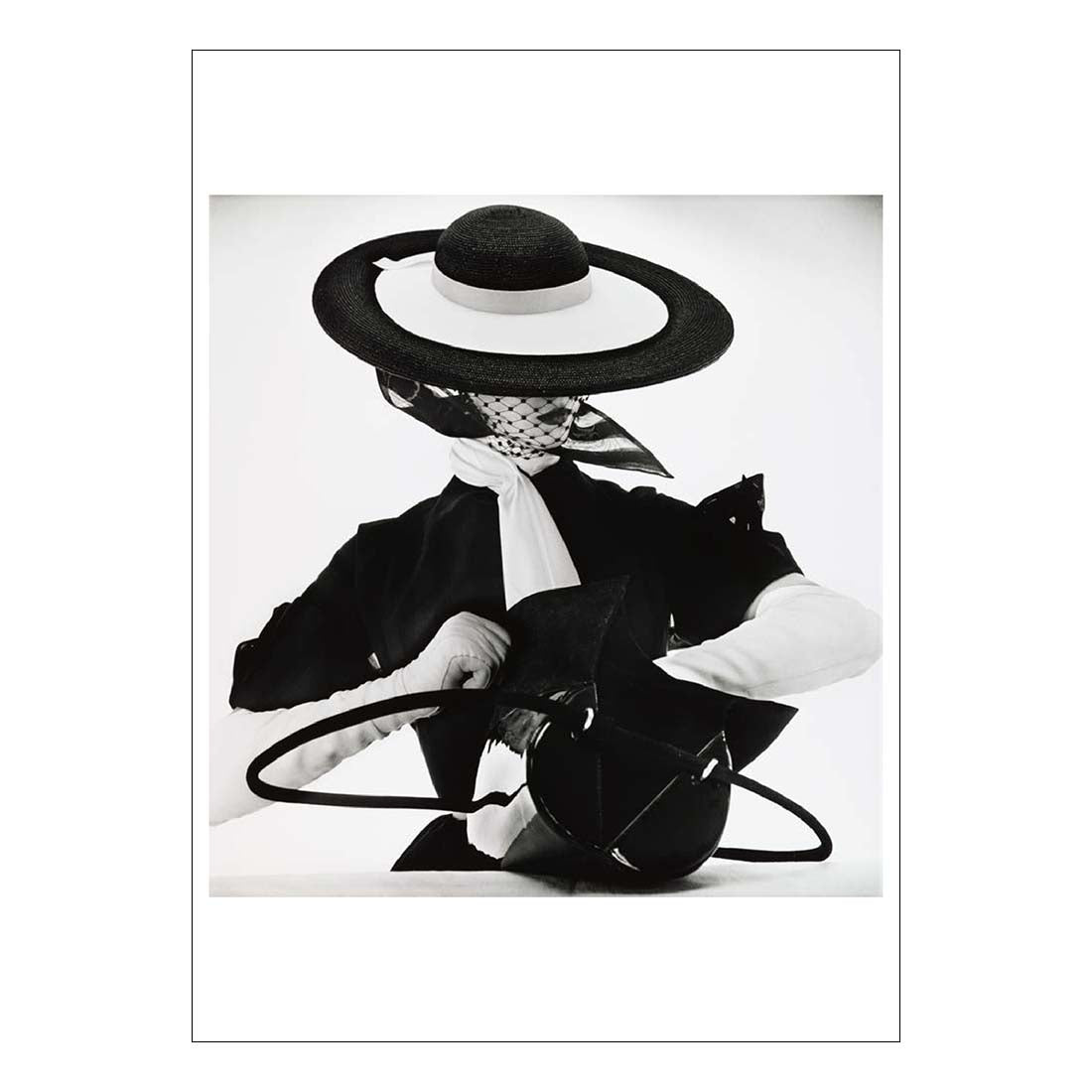 Irving Penn Black and White Fashion with Handbag Postcard