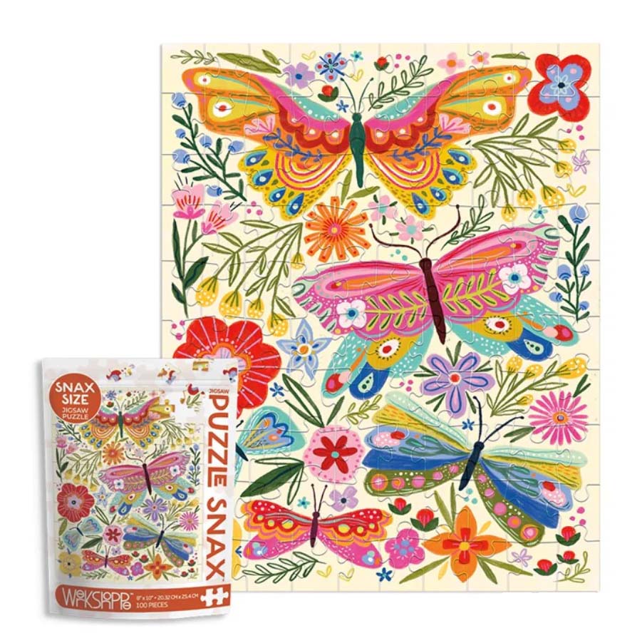 Butterfly Floral 100-Piece Jigsaw Puzzle Snax