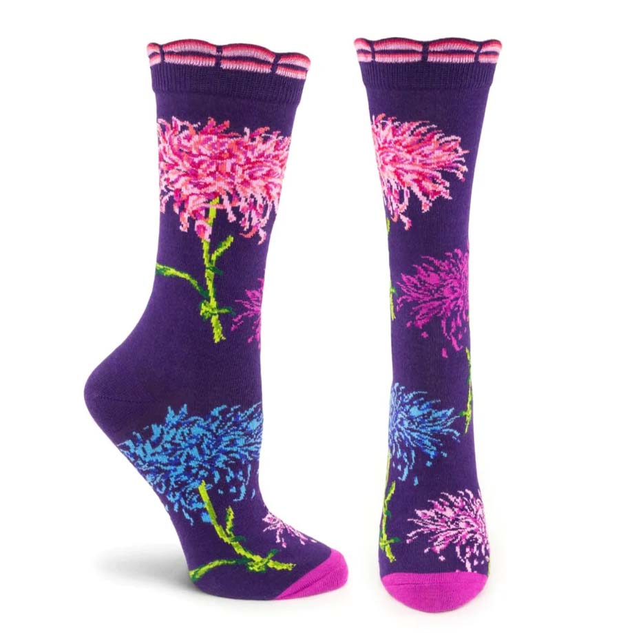 Purple Chrysanthemum Women&#39;s Socks