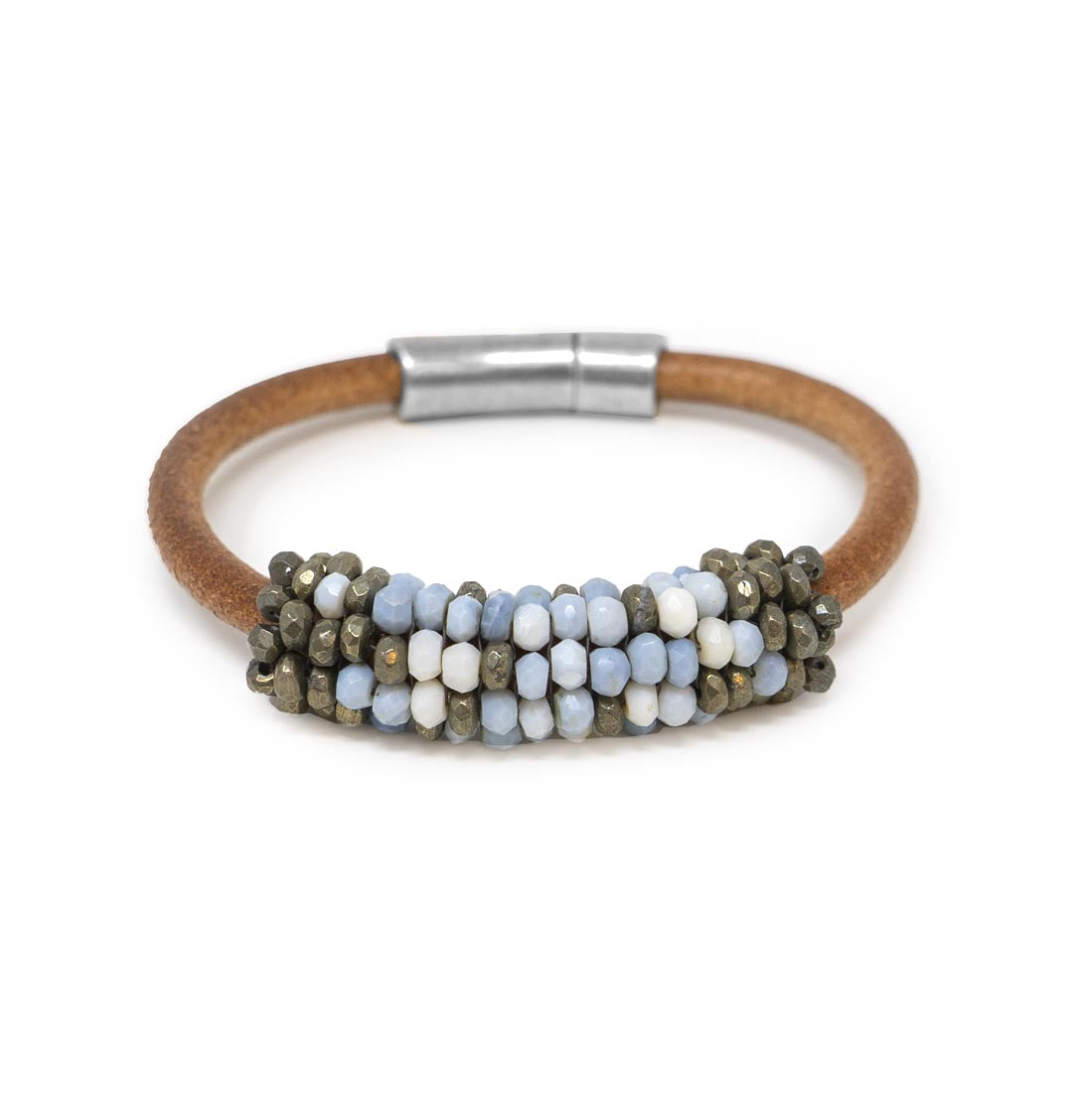 Gemstone Leather Bracelet
