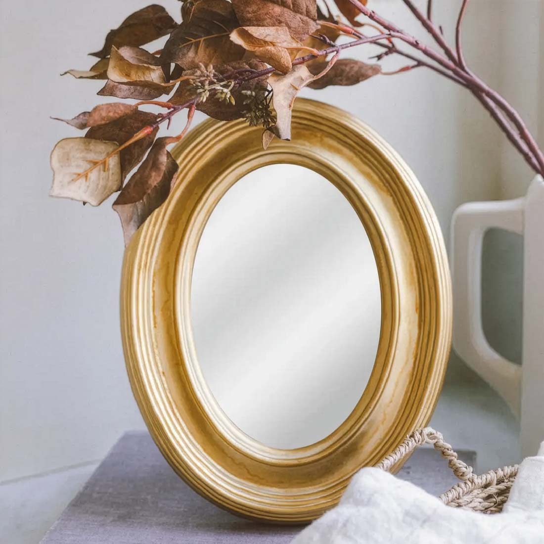 Gold Oval Mirror