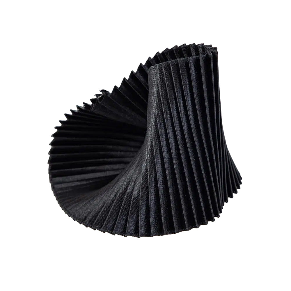 Pleated Black Satin Polyester Shell Bracelet