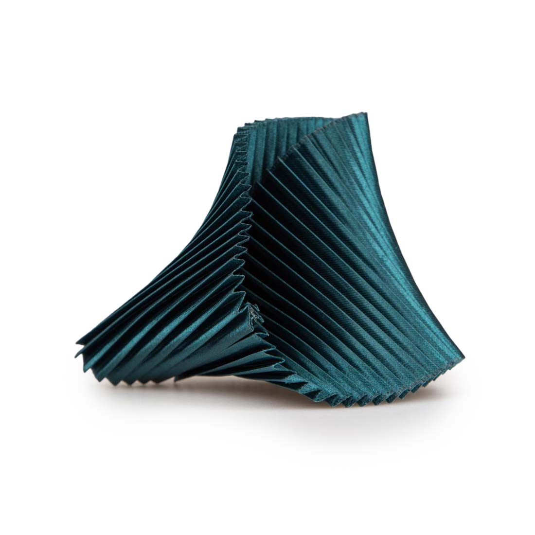 Pleated Dark Green Satin Polyester Shell Bracelet