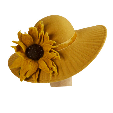 Vienna Gold Wool Sunflower Chapeau