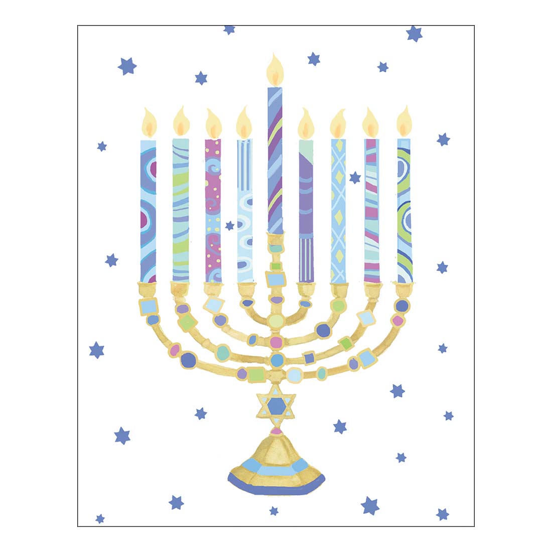 Menorah &amp; Stars Boxed Holiday Cards