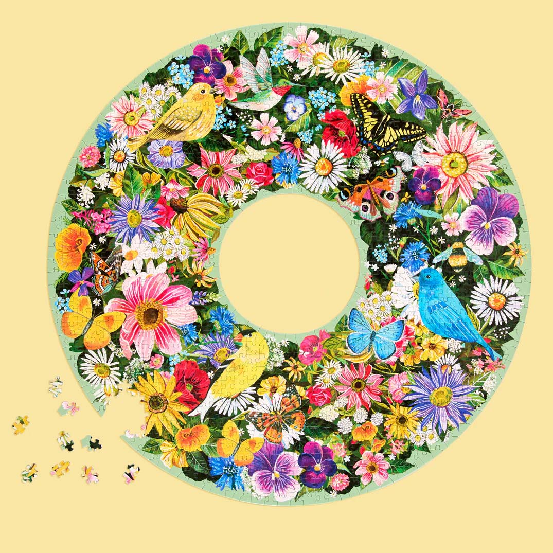 Spring Floral Wreath 1000 Piece Puzzle