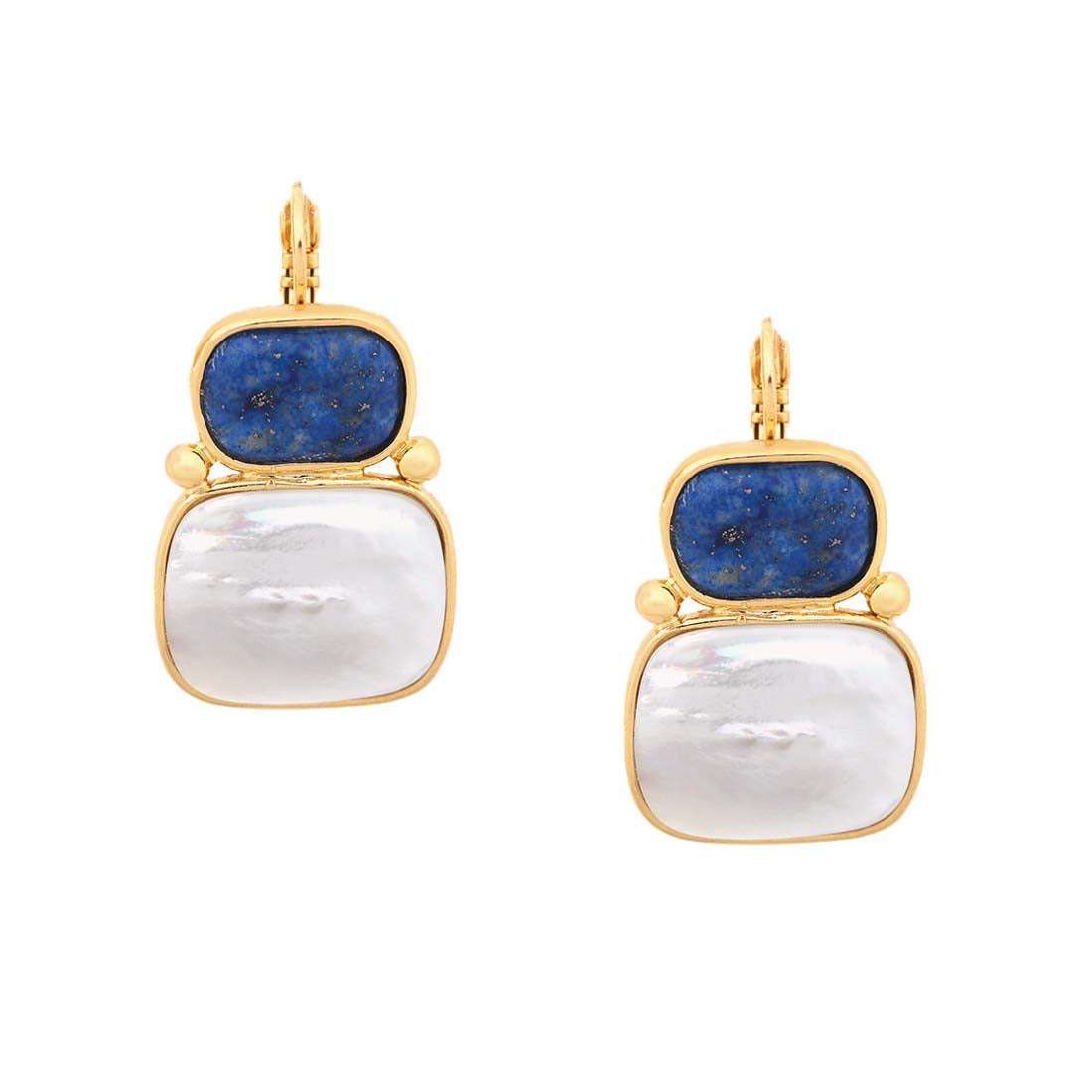 Lapis &amp; Mother of Pearl Earrings