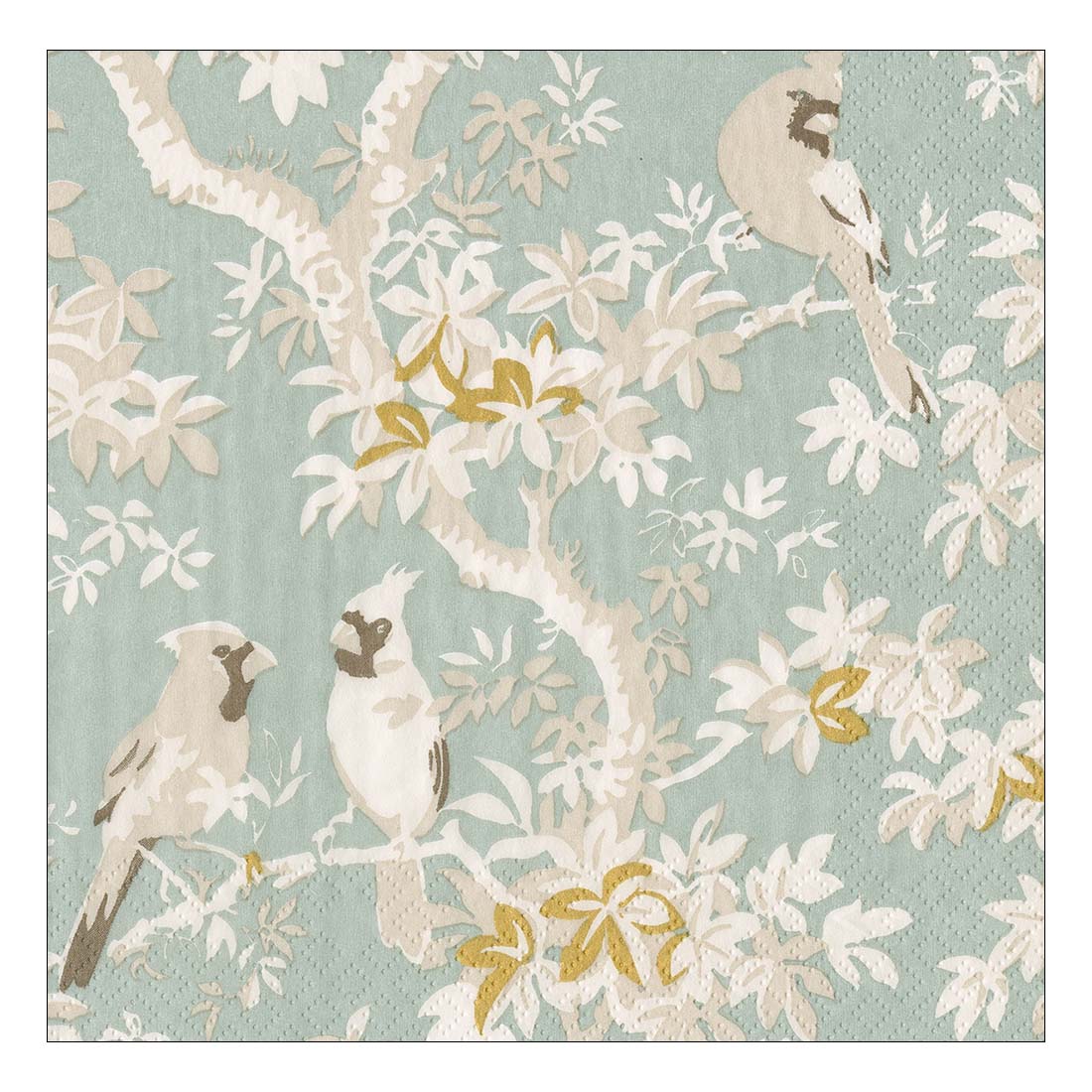 Scenic Songbirds Celadon Cocktail Napkins