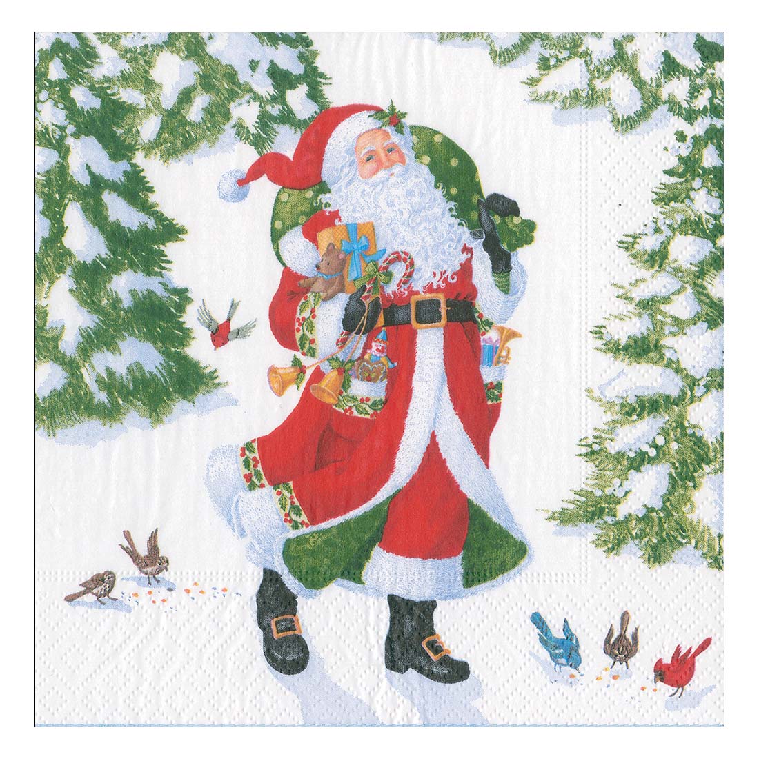 Woodland Santa Cocktail Napkins