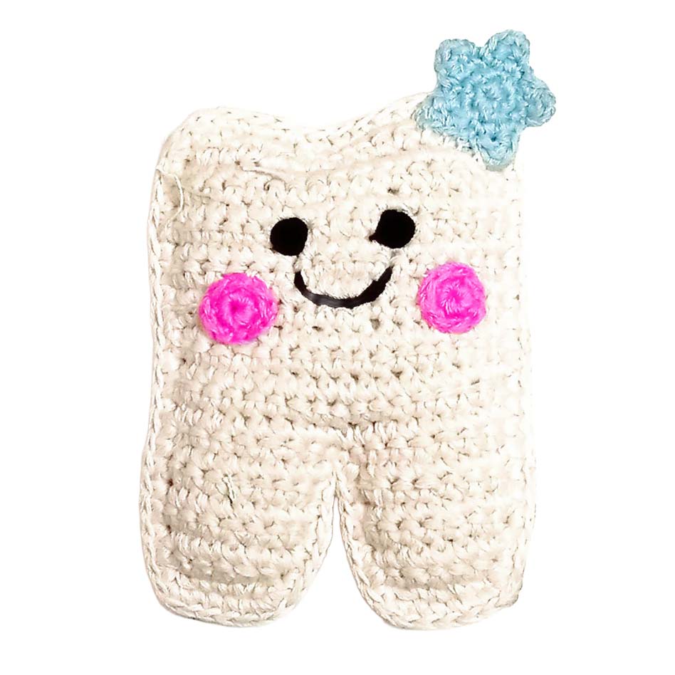Friendly Knit Tooth Plushie Pocket
