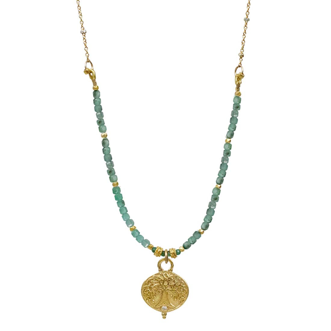 Gaia Emerald Cube Necklace