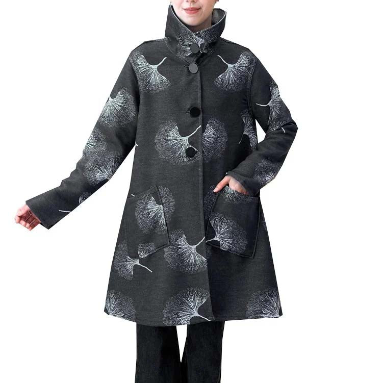 Gingko Black & White Reversible Sweater Coat