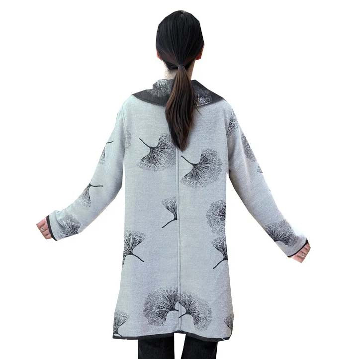 Gingko Black & White Reversible Sweater Coat