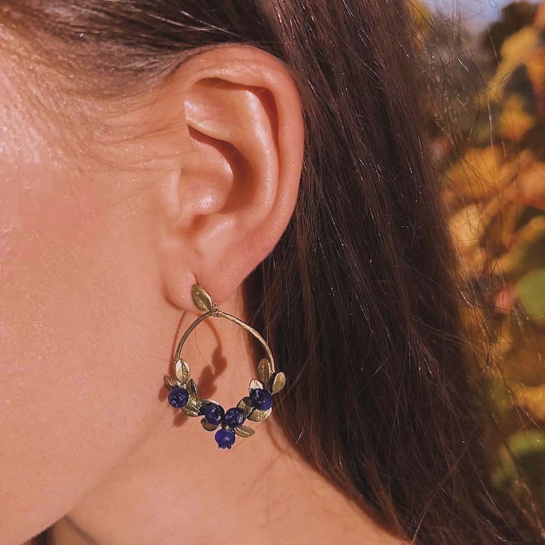 Petite Blueberry Circle Earrings
