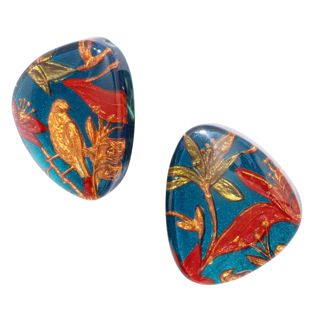 Helena Red Clip Earrings