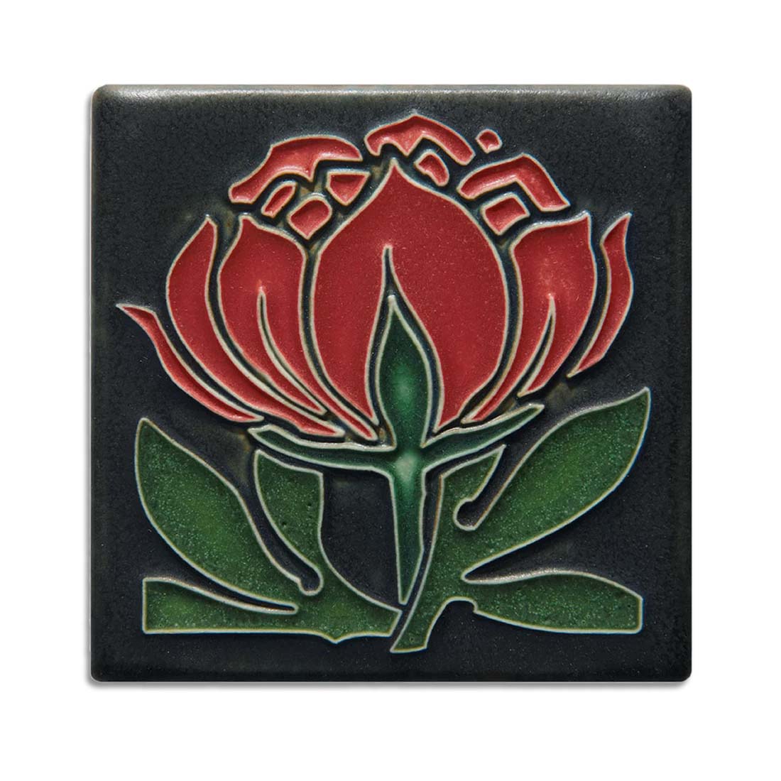 Red Peony Bloom Small Tile
