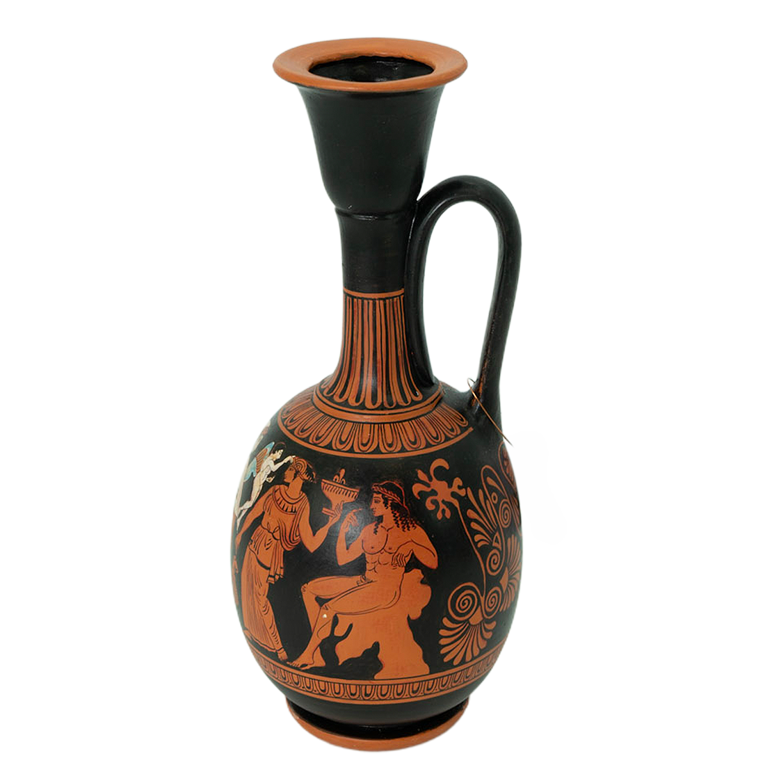 Decorative vase with classical design on a white background