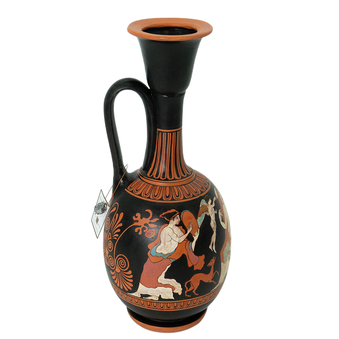 Decorative vase with classical design on a white background
