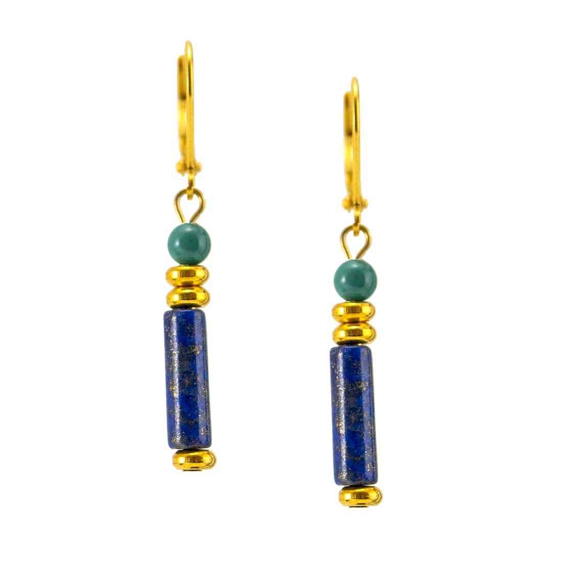Egyptian Lapis & Turquoise Earrings