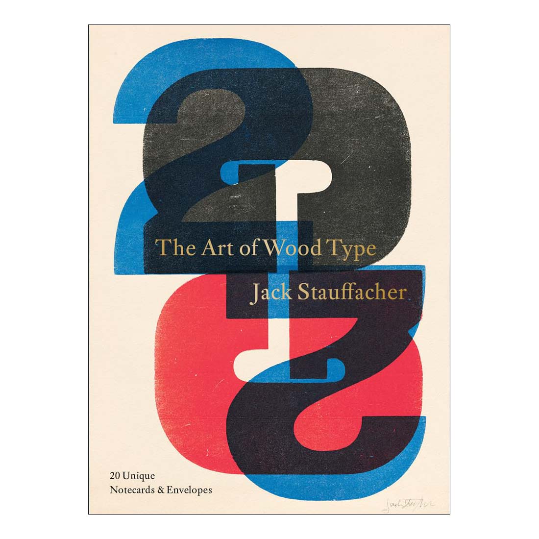 Book cover of 'The Art of Wood Type' by Jack Stauffacher with abstract design and text.