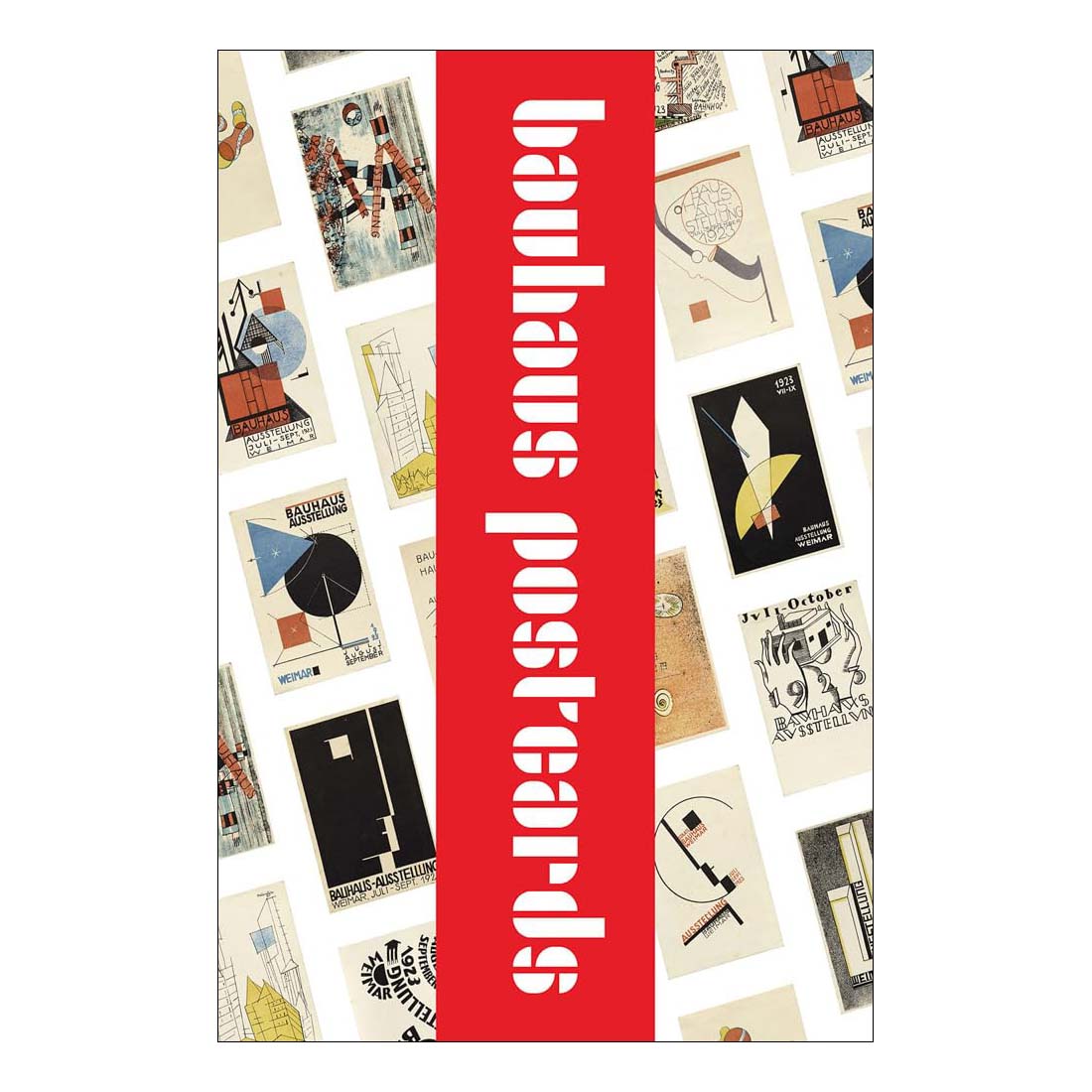 Cover of 'Laubeaus postcards' with a red stripe and vintage-style postcards on a white background