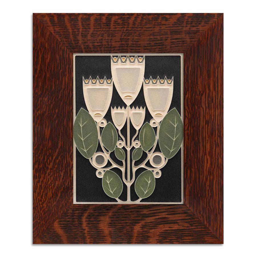 Framed Black Crown Quintet Tile