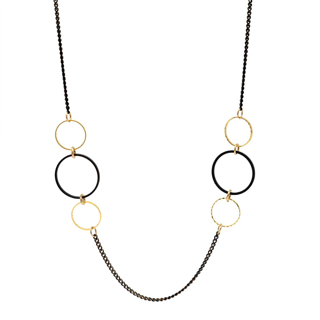 Black &amp; Gold Ring Necklace