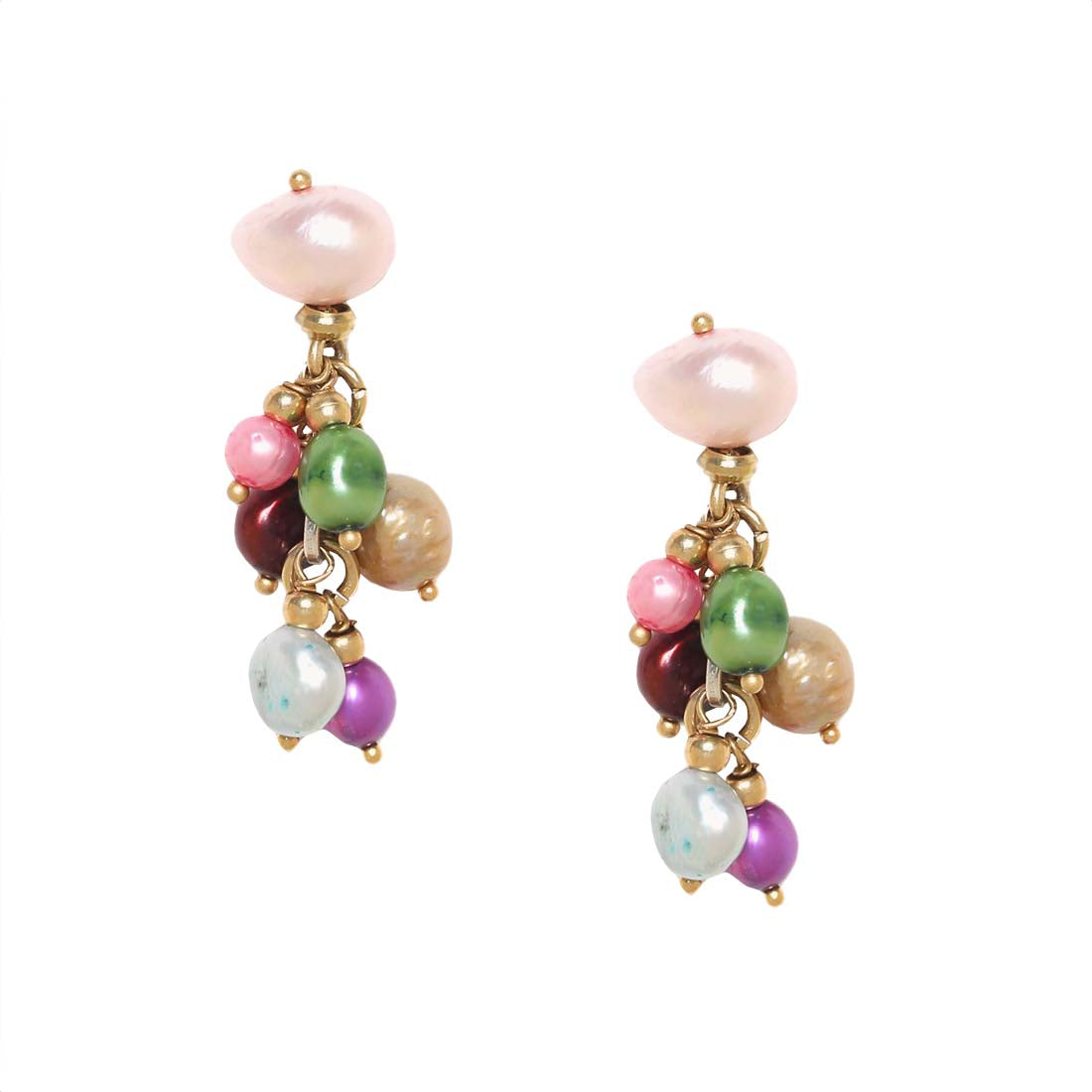 Fresh Water Pearl Grape Cluster Earrings