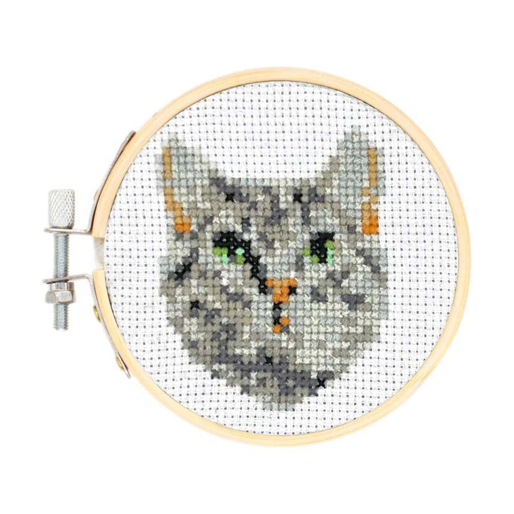 Tabby Cat Mini Cross Stitch Embroidery Kit