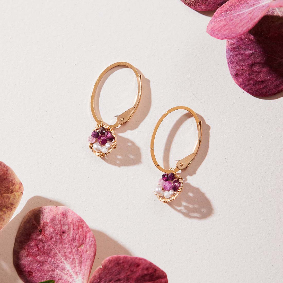 Berry Ombre Hoop Earrings