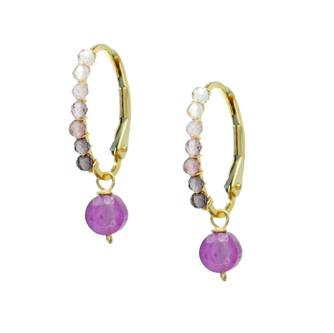 Star Ruby &amp; Ombre Spinel Hoops