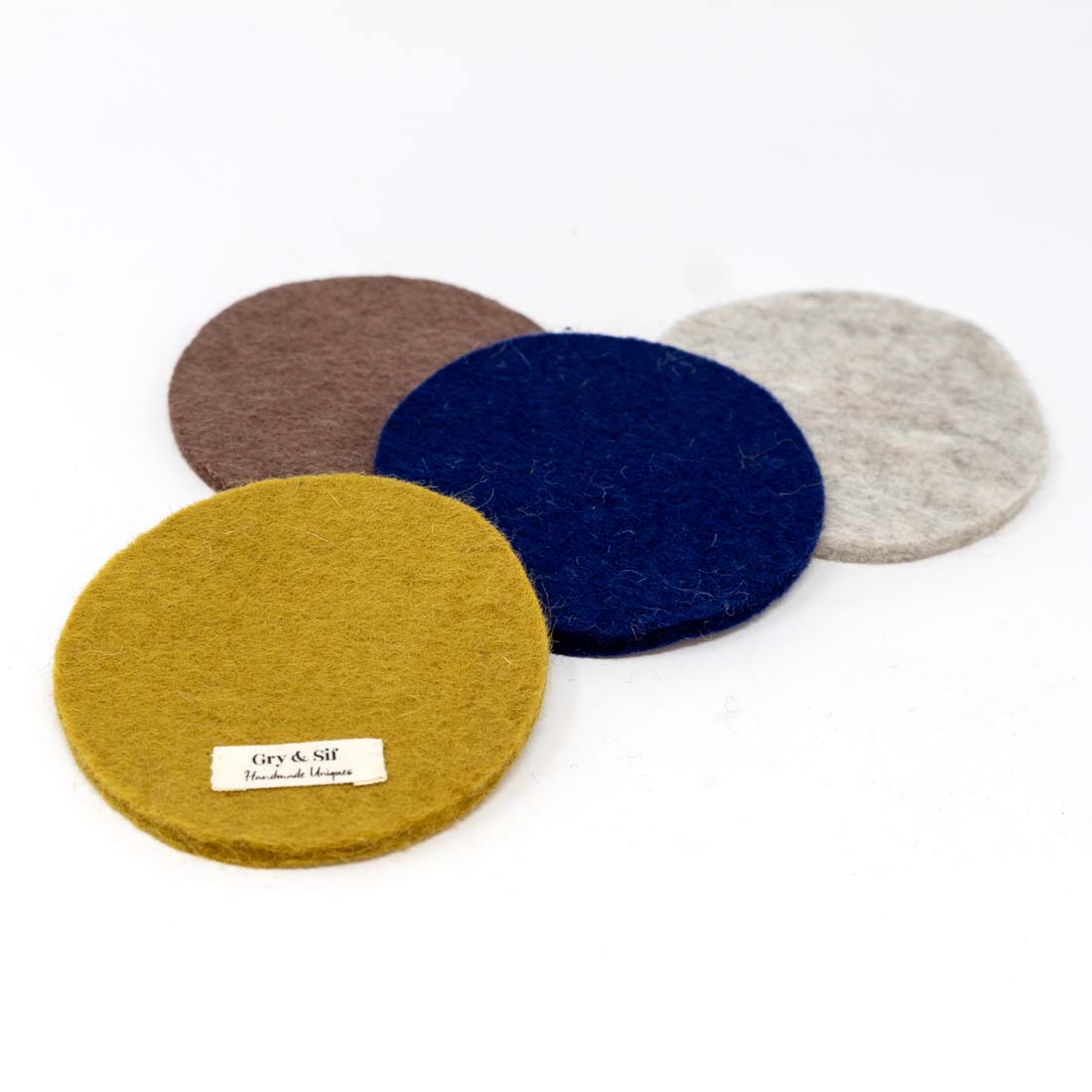 Earth Colors Wool Coaster Set