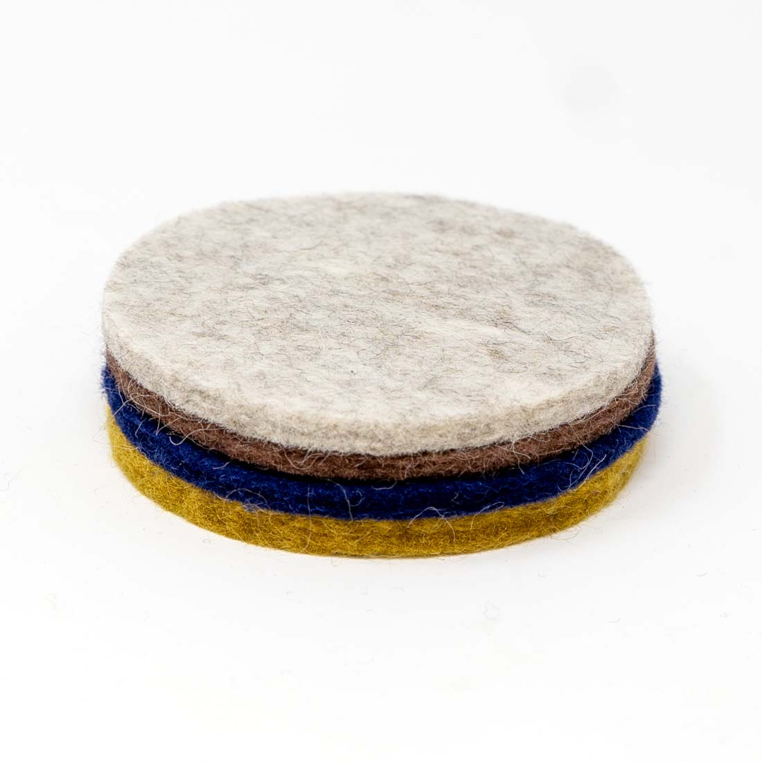 Earth Colors Wool Coaster Set