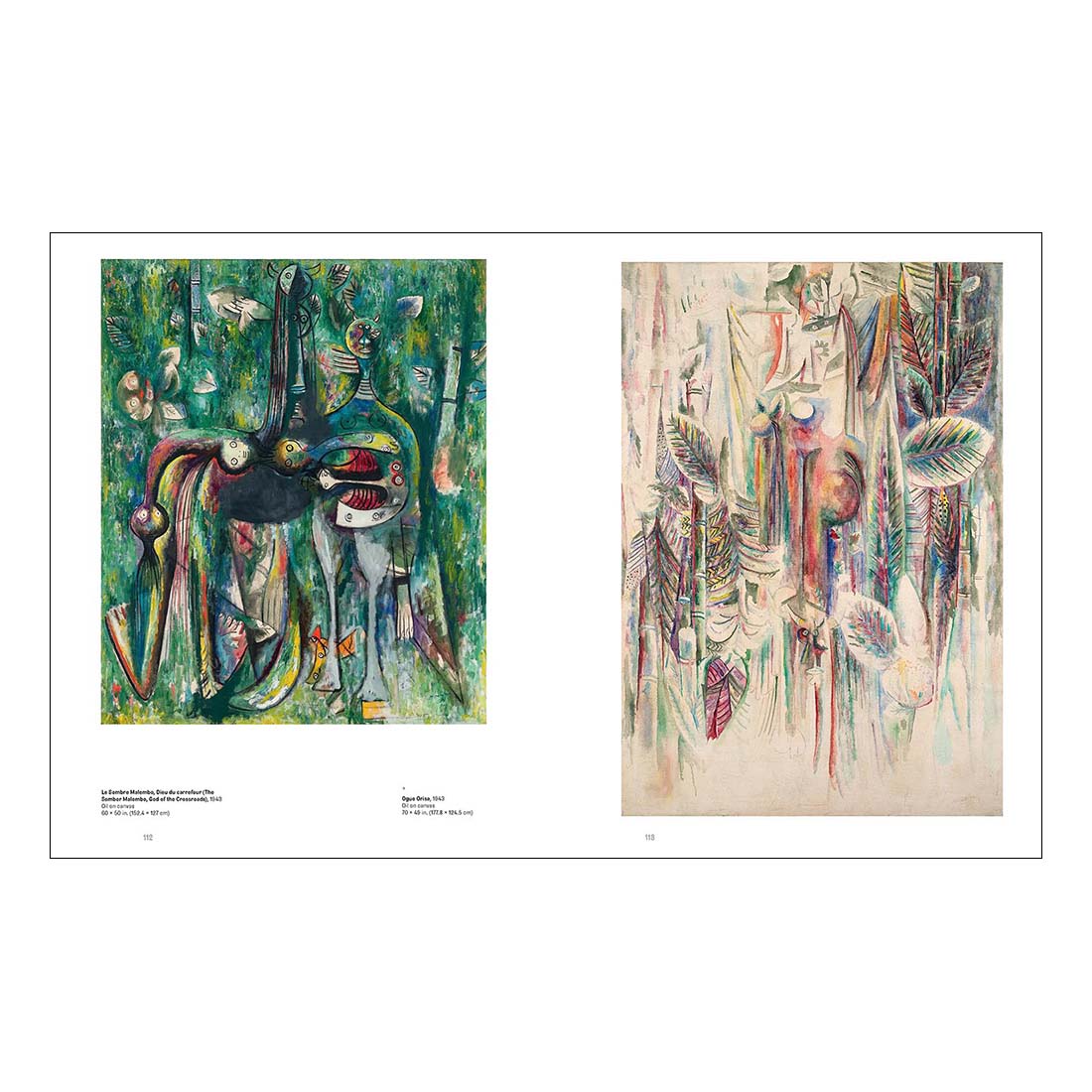 Book cover with abstract artwork and 'Wifredo Lam' text on a white background