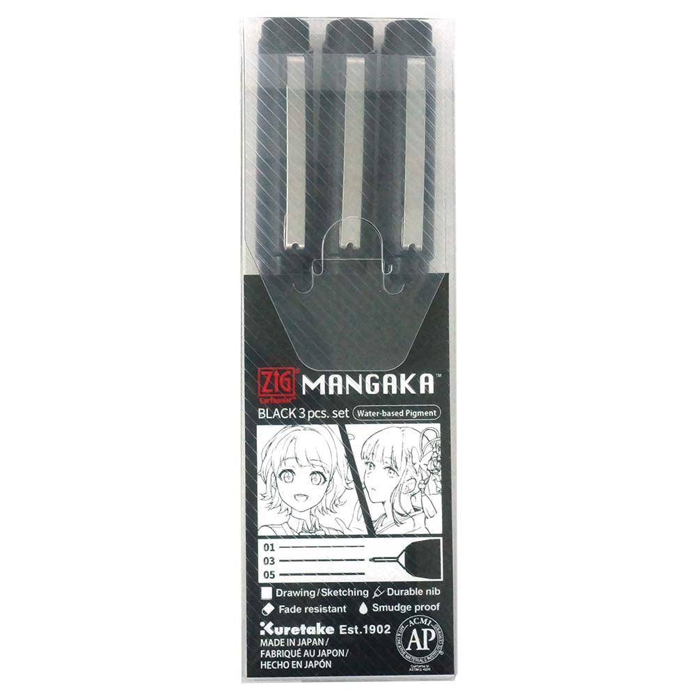 ZIG Cartoonist Mangaka Black Pen Set