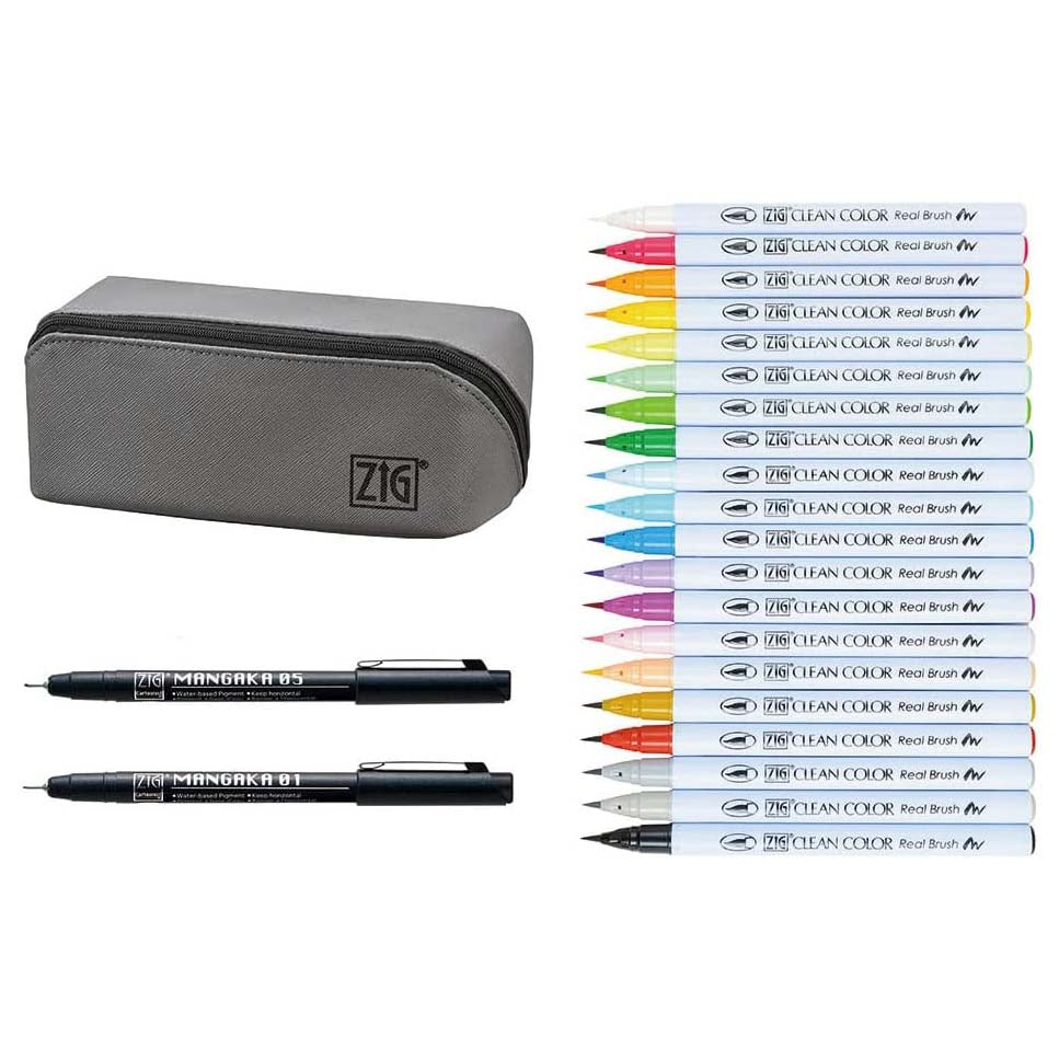 ZIG Clean Color Real Brush Marker Set