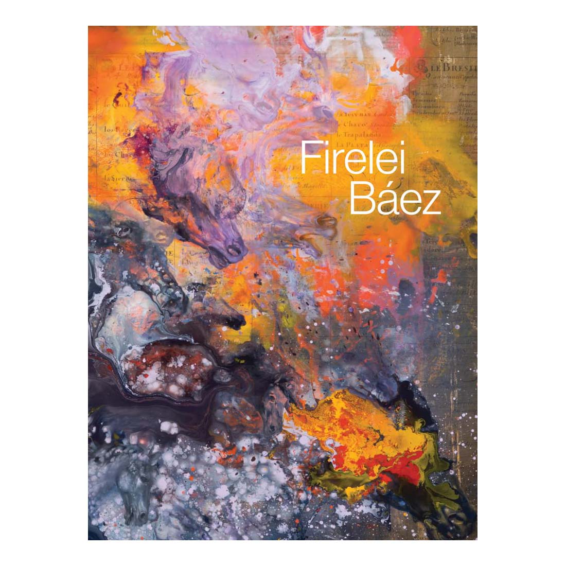 Artistic book cover with abstract painting and 'Firelei Báez' text