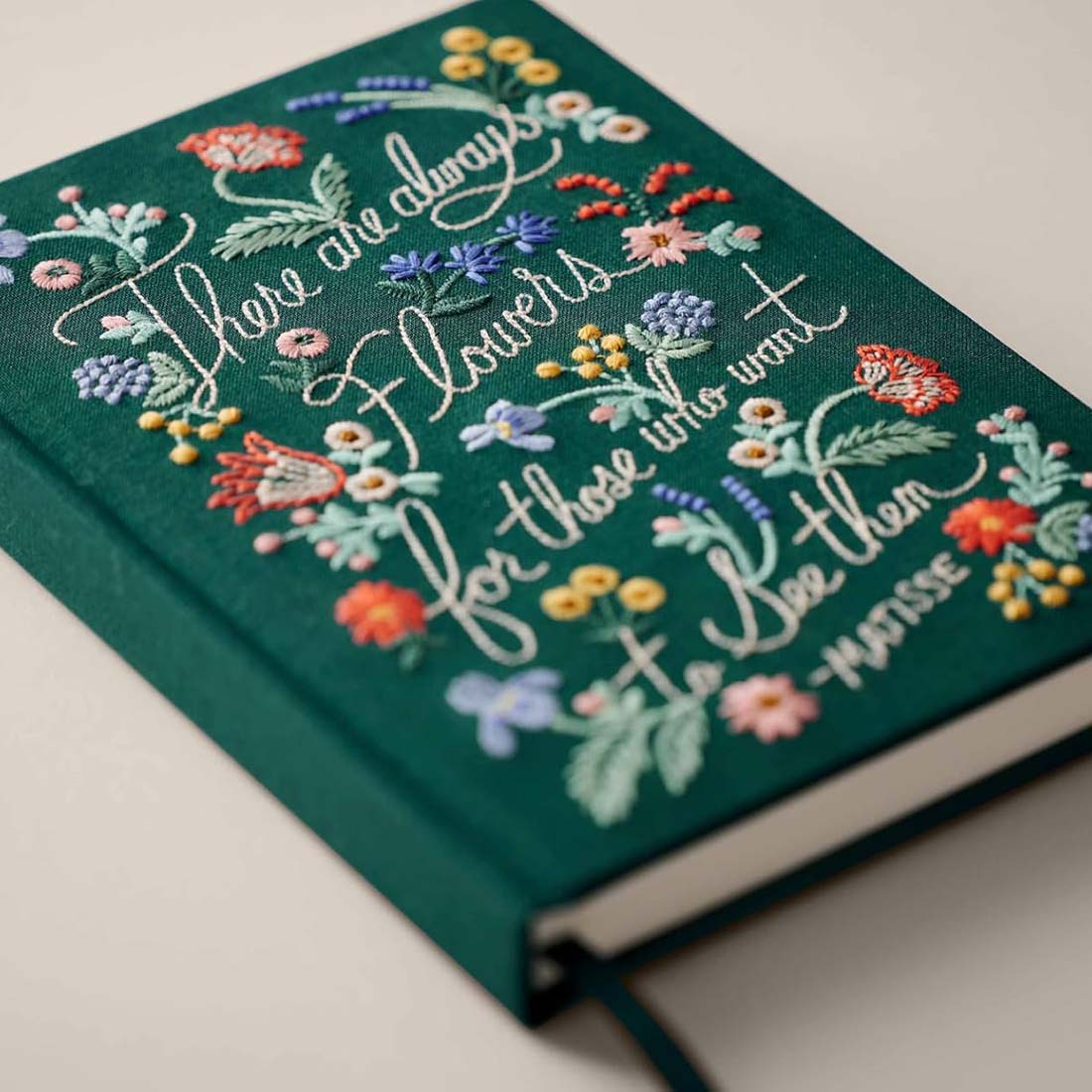 There Are Always Flowers Embroidered Journal