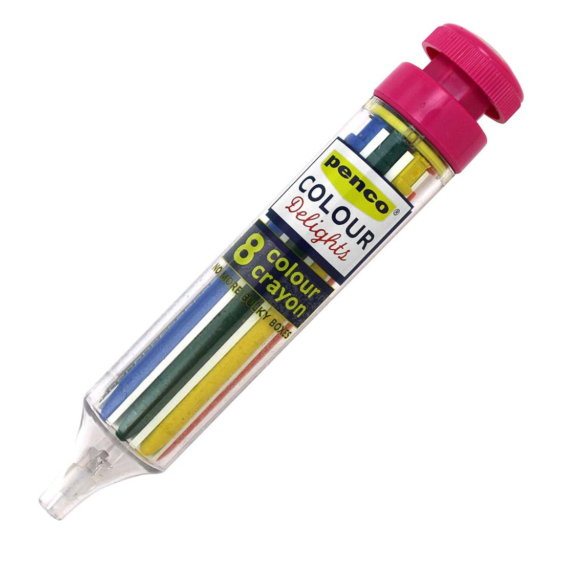 Penco Colour Delights crayon set with pink cap on a white background