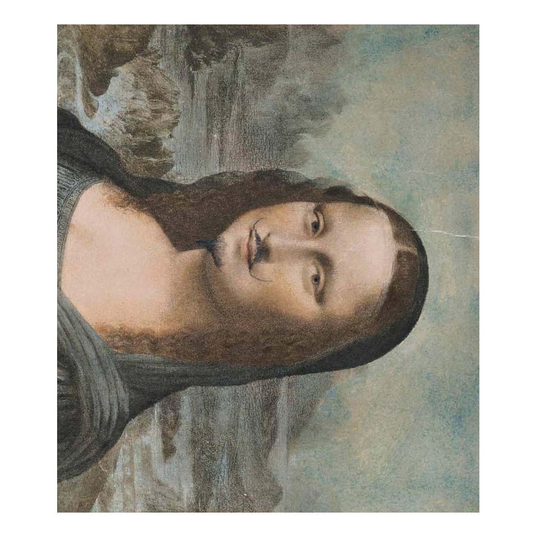 Mona Lisa painting with a textured surface