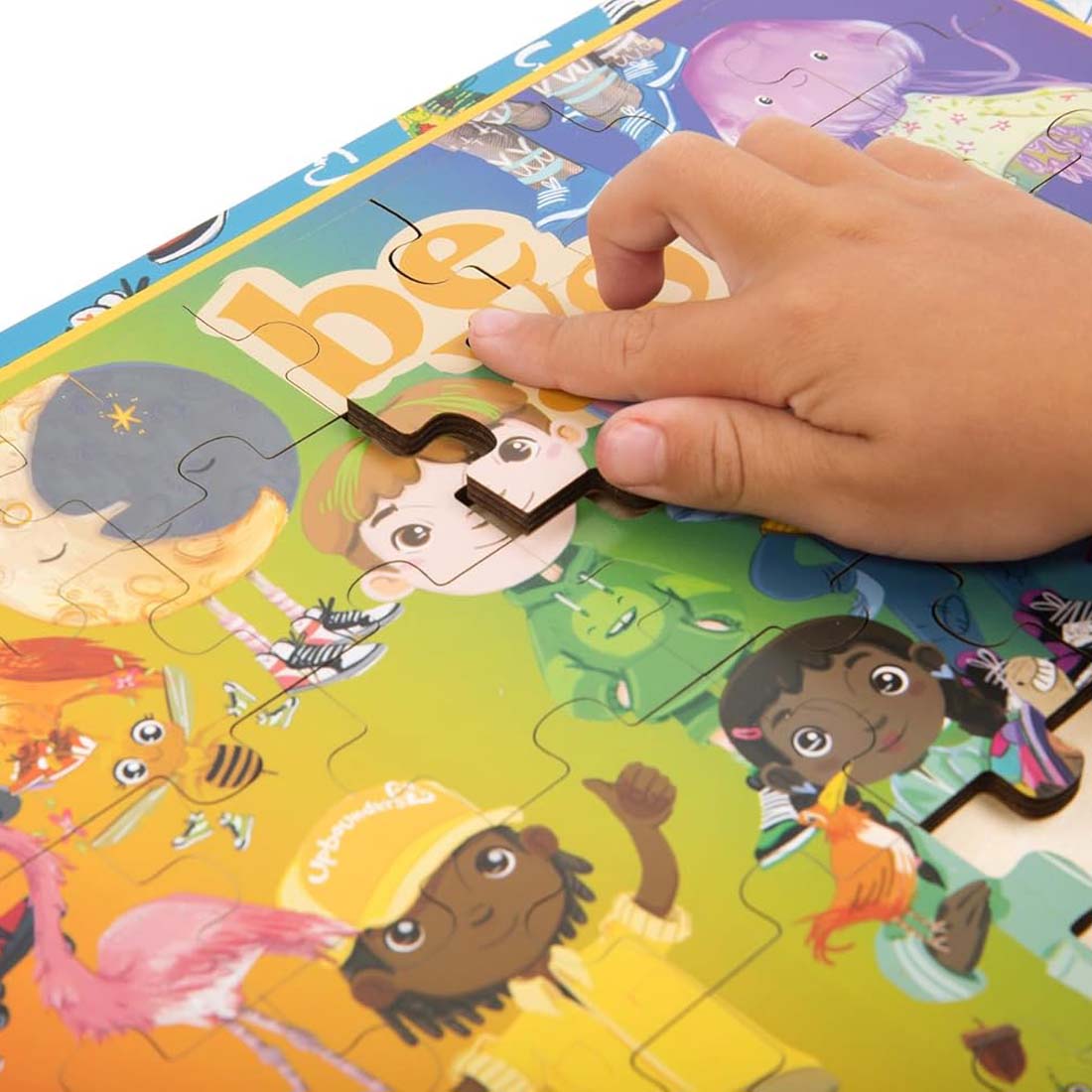 Be You Rainbow Kicks & Zoo Animals Double Sided Wooden Tray Puzzle