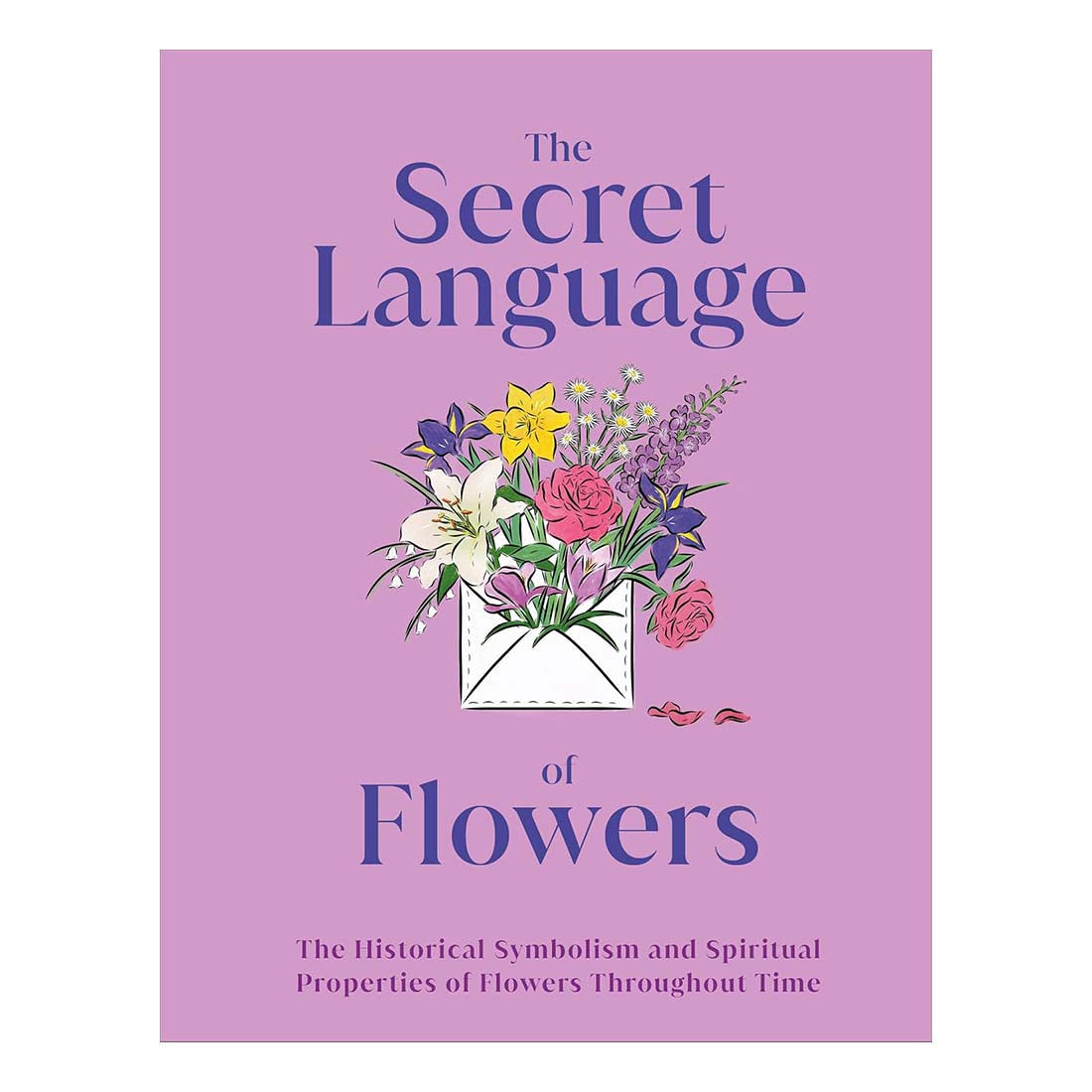 Book cover of 'The Secret Language of Flowers' with floral illustration on a purple background