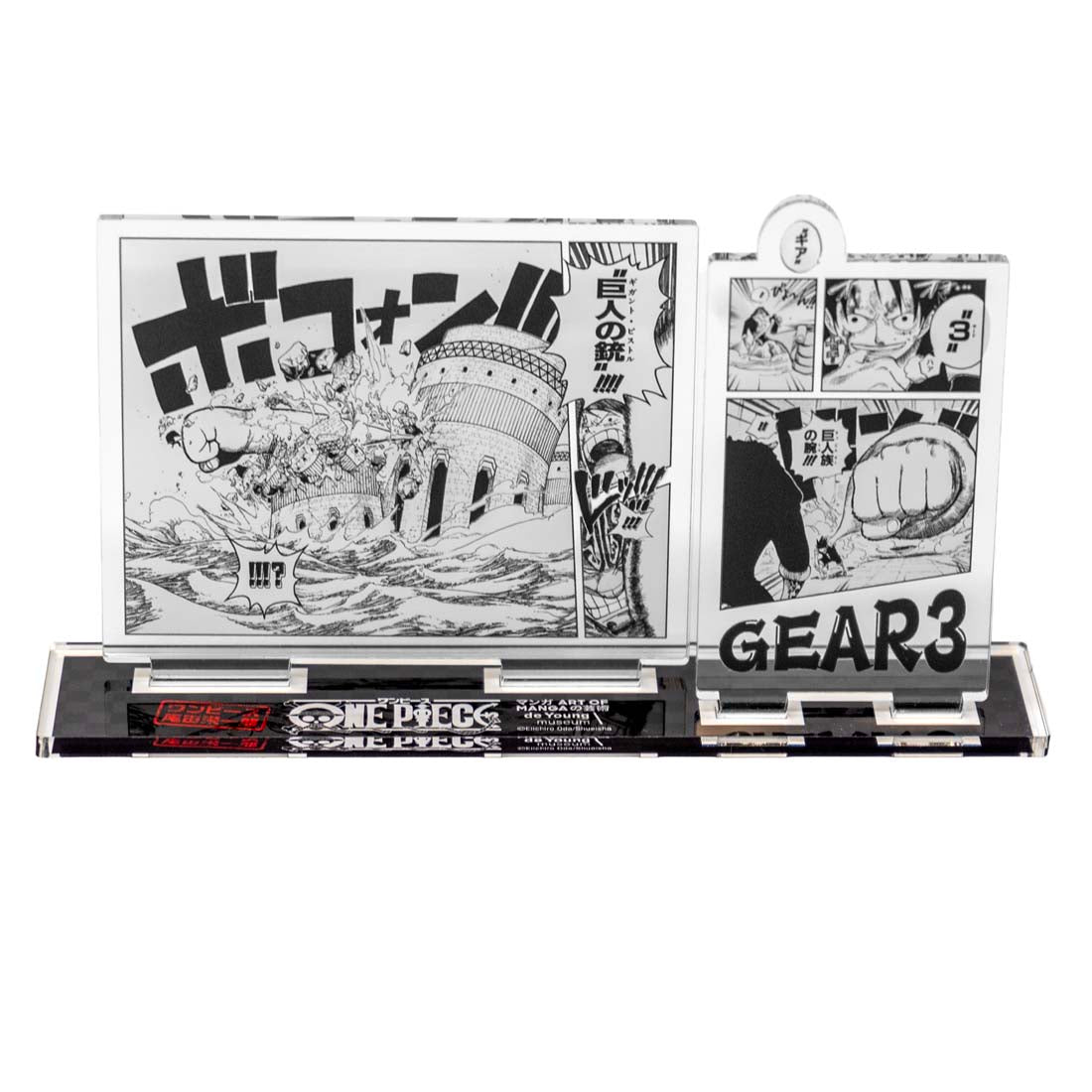 Anime-themed product with character illustrations and 'One Piece' branding on a white background