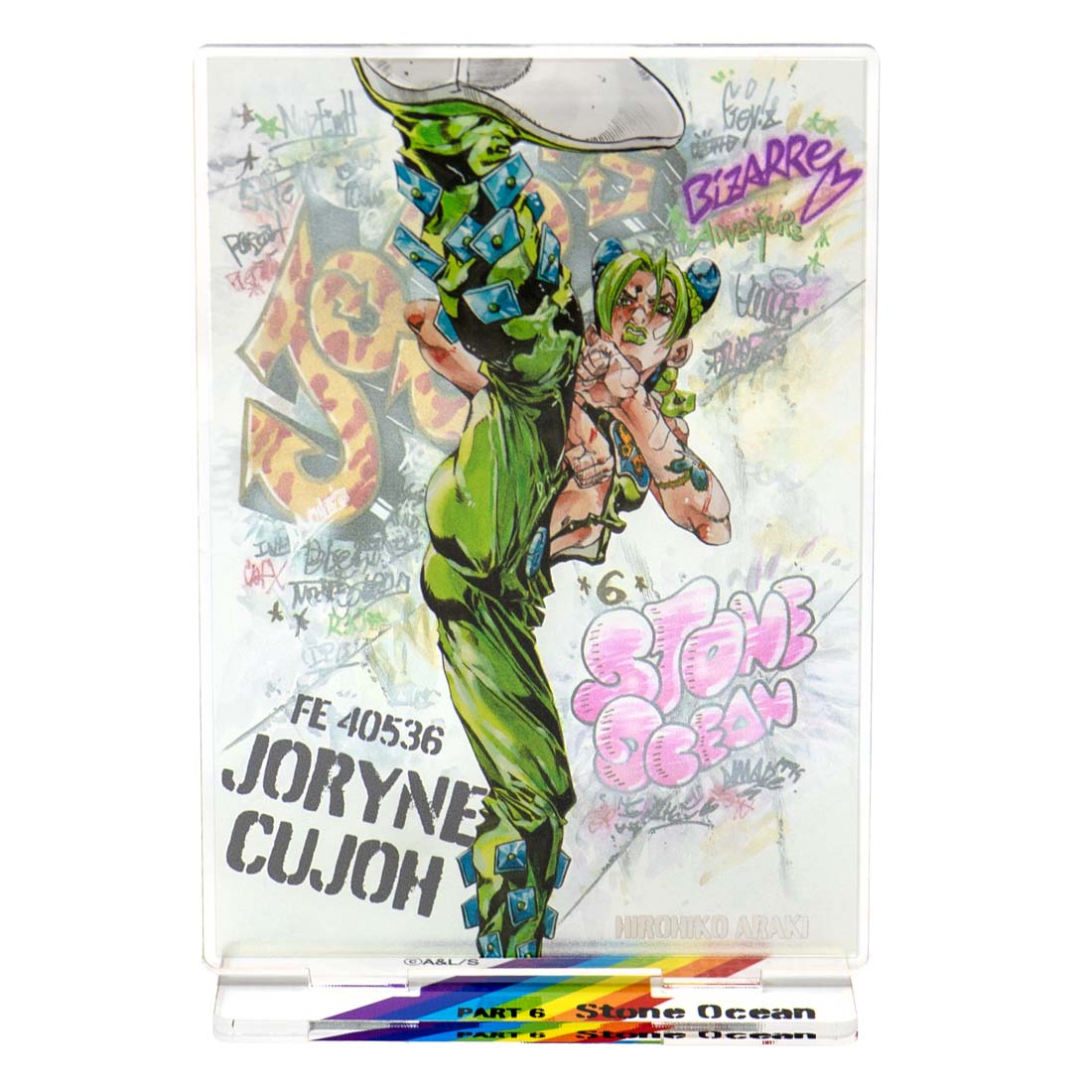 Colorful trading card with a character design and text on a white background