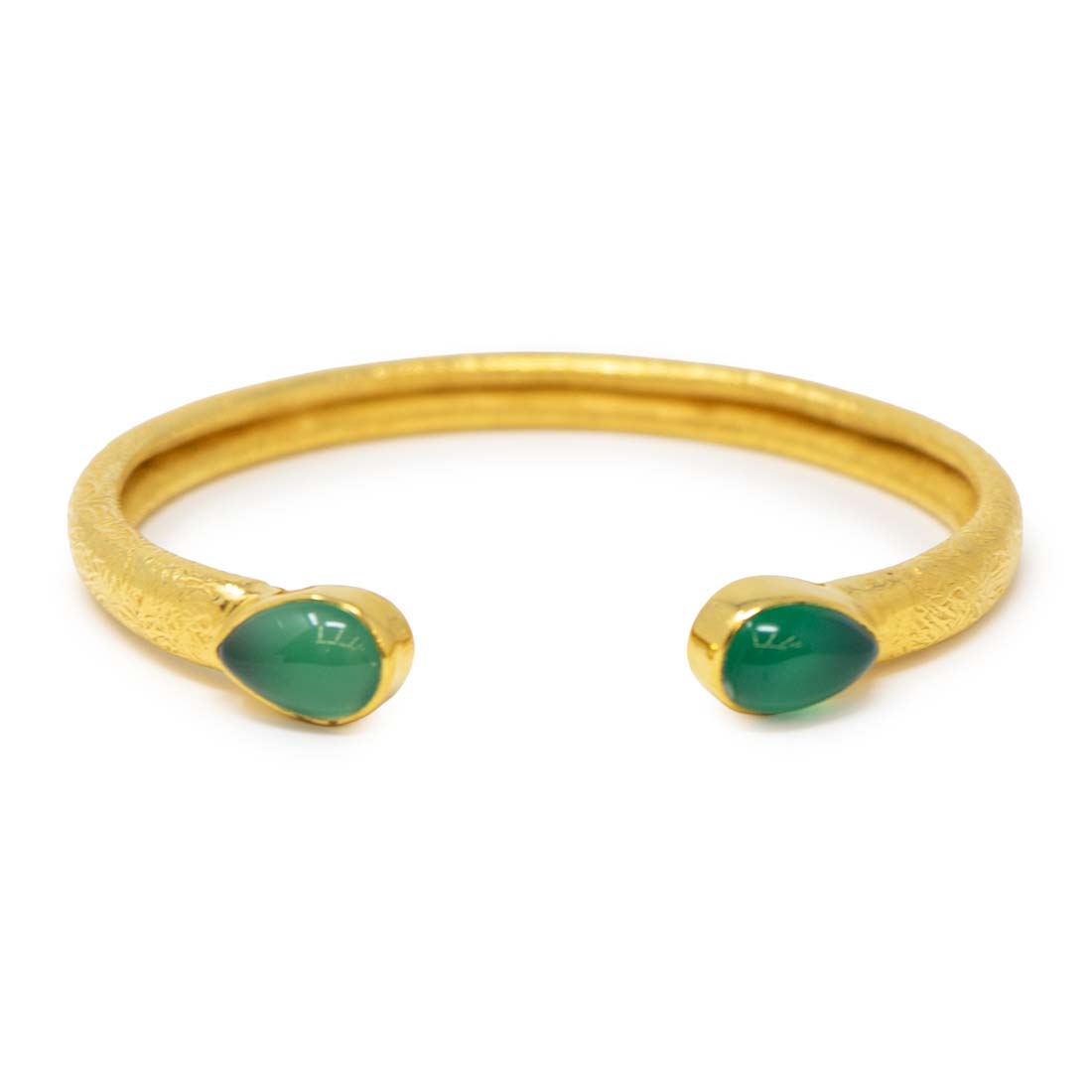 18K Gold-Plate Green Onyx Cuff