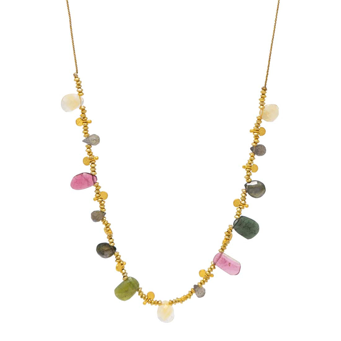 Citrine Tourmaline Stone Necklace