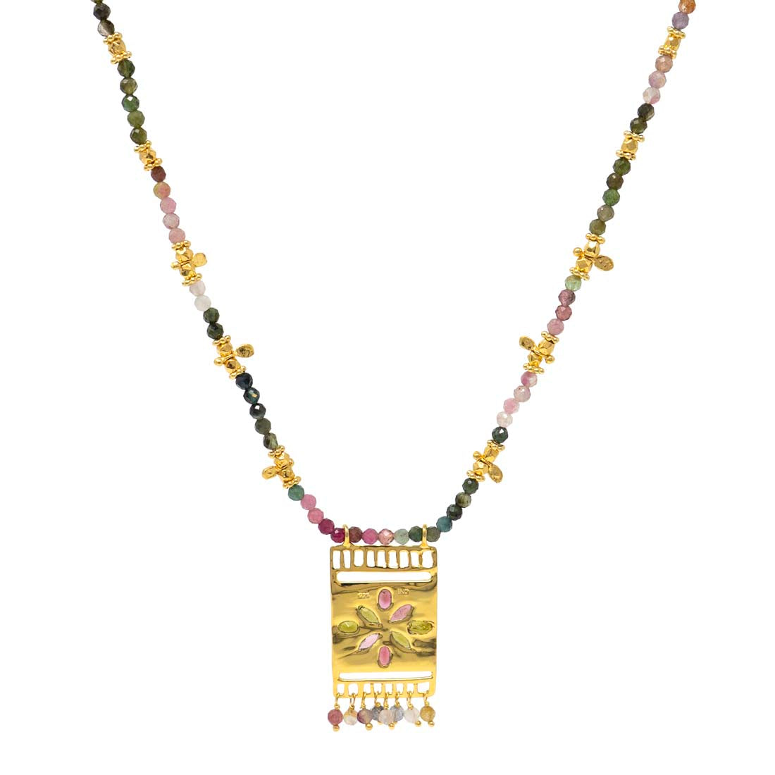 Tourmaline Mosaic Window Necklace