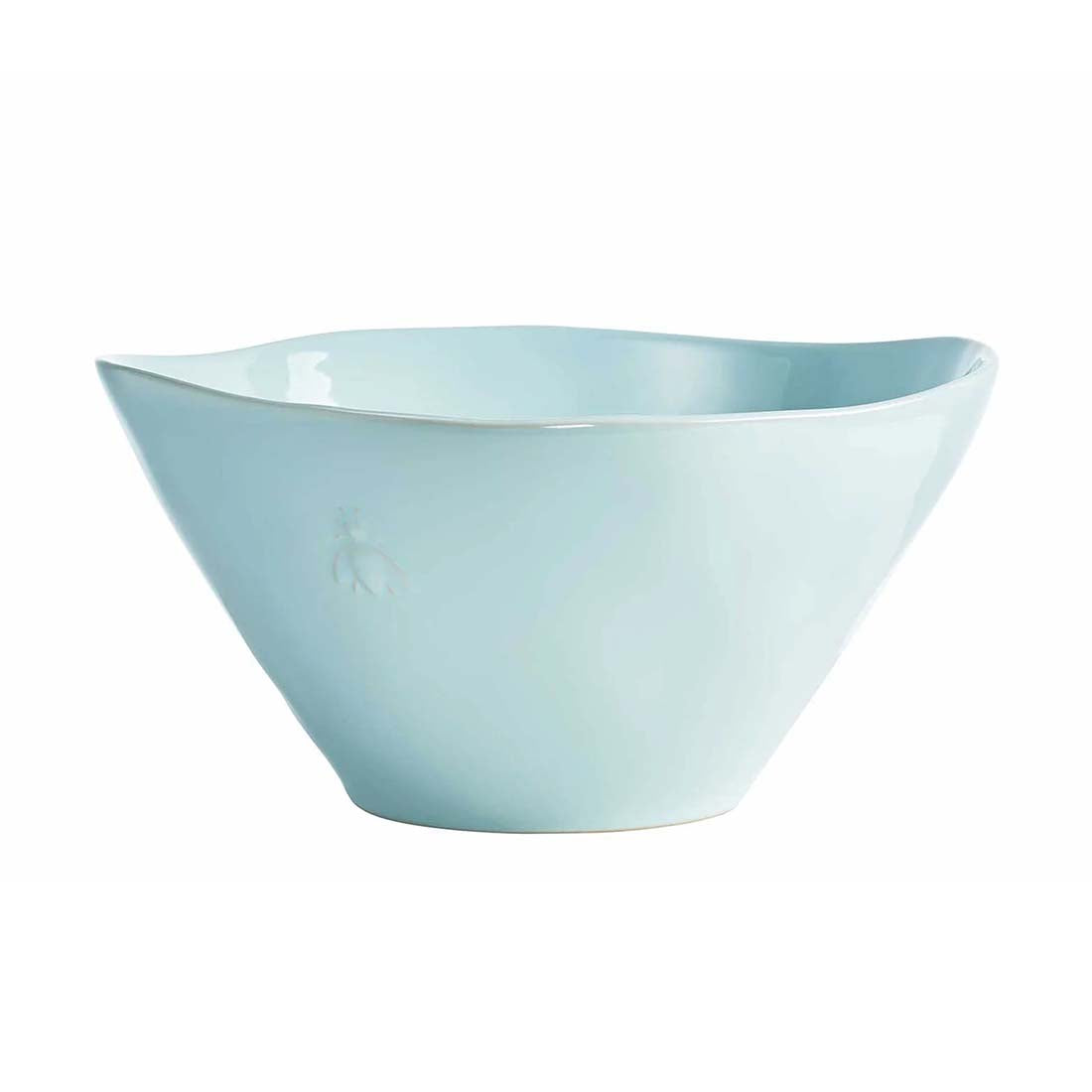 Light blue ceramic bowl on a white background
